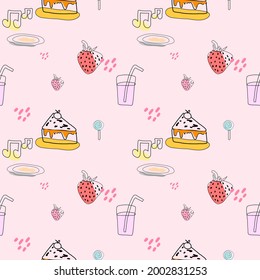 Seamless Cake, bright pink tone suitable for destroying fabric and as background