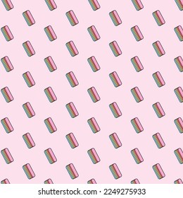 Seamless Cake Pastry Pattern Pink Background