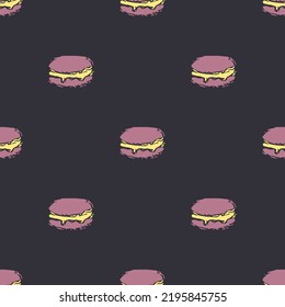 Seamless cake pattern. Sweets and candy background. Doodle vector illustration with sweets and candy icons