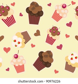seamless cake pattern. Vector illustration