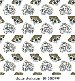 Seamless calaveras background, Day of the Dead pattern
