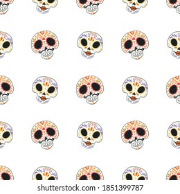 Seamless calaveras background, Day of the Dead pattern