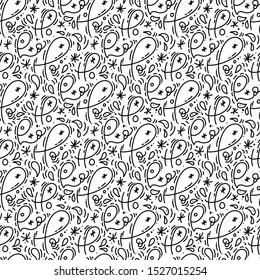 Seamless calligraphic christmas vector pattern with text ho ho ho. Winter background design for fabric textile, web wall, greeting card
