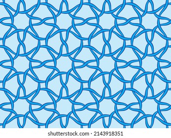 Seamless Calligraphic Overcrossing Bands Pattern - Endless Repeatable Background Tile - Easy to Color Edit