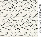 Seamless calligraphic pattern featuring elegant intertwined lines