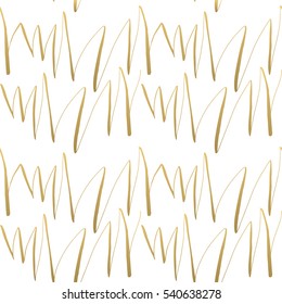 Seamless calligraphic pattern. Golden vector background. Calligraphy ornament. Ink texture. Hand drawn