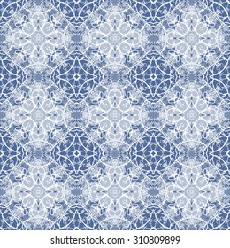 Seamless Calligraphy Pattern in white and blue.
Seamlessly repeating ornamental wallpaper or textile pattern with handwriting on blue background  in vector format.