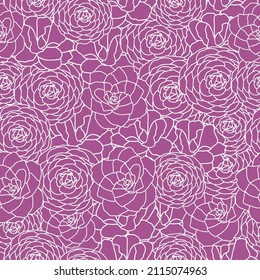 Seamless camellia flower pattern. High quality vector repeat texture. Floral background for print, textiles, invitation, wedding card and flat design.