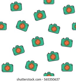 Seamless Camera pattern vector illustration