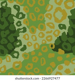 Seamless Camo Exotic Isolated Zoo Lines Print. Black Seamless Elegant Retro Animal, Seamless Textile Pattern. Repeated Brown Panther Artwork Vector.