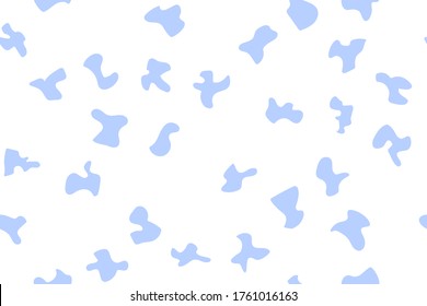 Seamless Camo Flow. Modern Sky Pattern. Irregular Vector Camouflage. Flat Vector Abstract Background. Sea Camo Paint. Spray Liquid Pattern. Blue Blue Camouflage Seamless Stain. Cool Navy Amoeba.