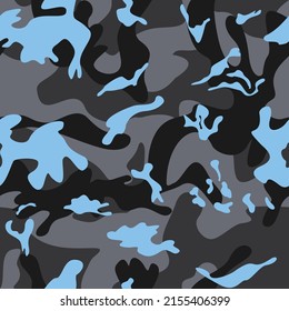 Seamless Camo Gray Background Blue Spots Stock Vector (Royalty Free ...