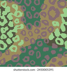 Seamless Camo Summer Beauty Panther Lines Design. Bright Repeated Abstract Trendy Cheetah, Seamless Textile Background. Endless Brown Cat Element Wallpaper.