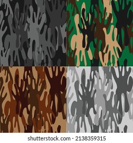 Seamless camoflage pattern with abstract texture for wallpaper, background, clothes printing or any other purpose. Easy for color editing with color grouped 