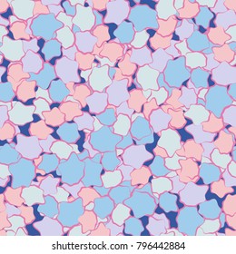 Seamless camouflage. Abstract spots of irregular shape are chaotically located on a colored background. Fashionable background.