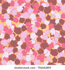 Seamless camouflage. Abstract spots of irregular shape are chaotically located on a colored background. Fashionable background.