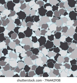 Seamless camouflage. Abstract spots of irregular shape are chaotically located on a colored background. Fashionable background.