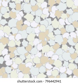 Seamless camouflage. Abstract spots of irregular shape are chaotically located on a colored background. Fashionable background.