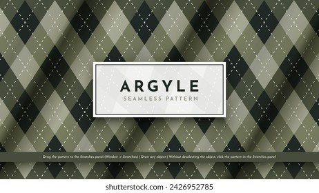 Seamless Camouflage Argyle Pattern. Traditional Scottish Texture. Fashionable Fabric. Textile Background. Vector eps 10