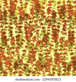 seamless camouflage with autumn creeping jenny pattern background for fashion fabric