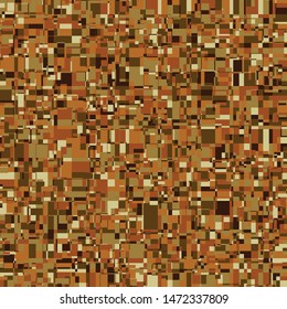 Seamless camouflage with a cellular structure with superimposed chaos. Small parts. Brown desert .