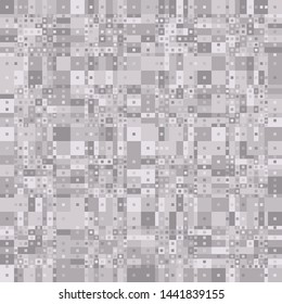 Seamless camouflage with a checkered structure, including a scattering of small squares. Winter with blue colors.