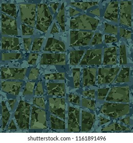 Seamless camouflage colors of the jungle with a network of lines of different thicknesses and different directions.