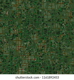 Seamless camouflage colors of the jungle with a network of small rectangles.