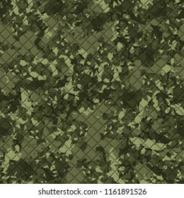Seamless camouflage colors of the jungle with a pseudo-relief consisting of rhombuses.