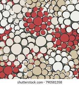 Seamless camouflage consisting of rounded spots. Six-colored texture resembling a scaly reptile.