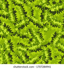 Seamless camouflage consisting of smooth wavy elements in green shades.