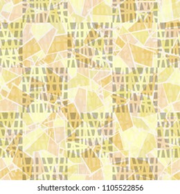 Seamless camouflage covered with a chess grid consisting of broken cells.