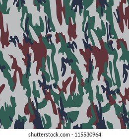 Seamless Camouflage Dark Green and Brown Pattern for Forest or Woodland