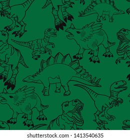 Seamless  camouflage Dino pattern, print for T-shirts, textiles, wrapping paper, web. Original design with t-rex, dinosaur.  grunge design for boys and girls