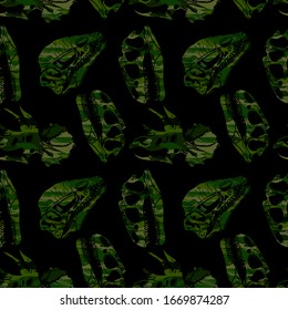 Seamless  camouflage Dino pattern, print for T-shirts, textiles, wrapping paper, web. Original design with t-rex, dinosaur.  grunge design for boys and girls