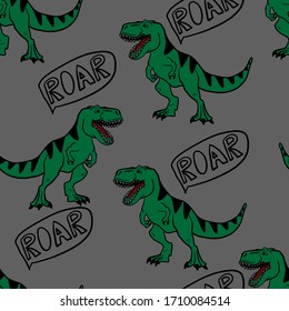 Seamless  camouflage Dino pattern, print for T-shirts, textiles, wrapping paper, web. Original design with t-rex, dinosaur.  grunge design for boys and girls