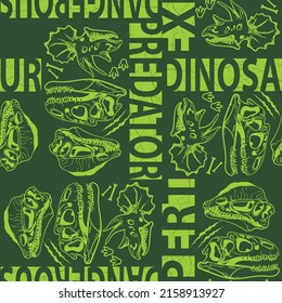 Seamless  camouflage Dino pattern, print for T-shirts, textiles, wrapping paper, web. Original design with t-rex, dinosaur.  grunge design for boys and girls