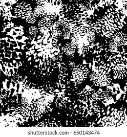 Seamless camouflage doodle pattern grunge texture.Trendy modern ink artistic design with authentic and unique scrapes, watercolor blotted background for a logo, cards, invitations, posters, banners.