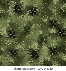 Seamless camouflage. The front layer is pixel.
Background made up of maple leaves. Easy to edit.