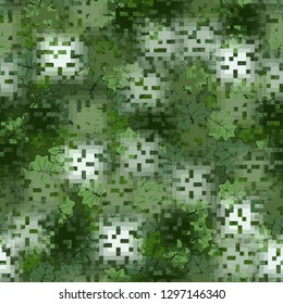 Seamless camouflage. The front layer is pixel.
Background made up of maple leaves. Easy to edit.