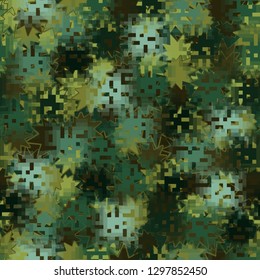 Seamless camouflage. The front layer is pixel.
Background made up of oblique multipath stars. Easy to edit.