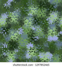 Seamless camouflage. The front layer is pixel.
Background made up of oblique multipath stars. Easy to edit.