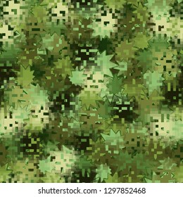 Seamless camouflage. The front layer is pixel.
Background made up of oblique multipath stars. Easy to edit.