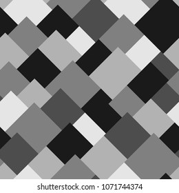 Seamless camouflage geometric pattern with square tiles. Abstract fashion military texture background. Stock vector illustration.