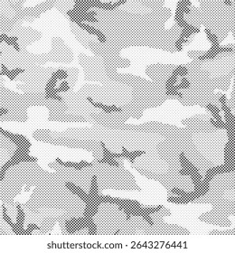 Seamless Camouflage halftone abstract pattern, Military Camouflage repeat pattern design for Army background, printing clothes, fabrics, sport jersey texture, wallpaper and wrapping paper print