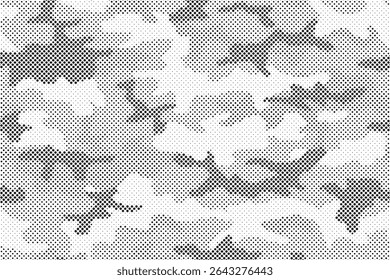 Camuflagem sem emenda padrão abstrato de meio-tom, Camuflagem militar repete projeto padrão para o fundo do Exército, impressão de roupas, tecidos, textura de camisa de esporte, papel de parede e papel de embalagem impressão