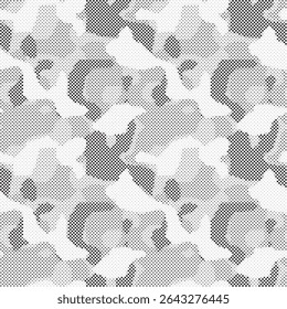 Camuflagem sem emenda padrão abstrato de meio-tom, Camuflagem militar repete projeto padrão para o fundo do Exército, impressão de roupas, tecidos, textura de camisa de esporte, papel de parede e papel de embalagem impressão
