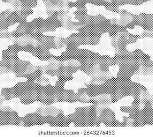 Seamless Camouflage halftone abstract pattern, Military Camouflage repeat pattern design for Army background, printing clothes, fabrics, sport jersey texture, wallpaper and wrapping paper print