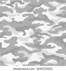 Camuflagem sem emenda padrão abstrato de meio-tom, Camuflagem militar repete projeto padrão para o fundo do Exército, impressão de roupas, tecidos, textura de camisa de esporte, papel de parede e papel de embalagem impressão
