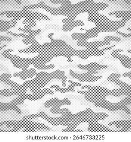 Camuflagem sem emenda padrão abstrato de meio-tom, Camuflagem militar repete projeto padrão para o fundo do Exército, impressão de roupas, tecidos, textura de camisa de esporte, papel de parede e papel de embalagem impressão